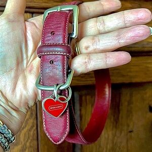 Vintage Coach Red Leather Dog Collar Size L
